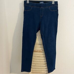 Old Navy Jeans Womens Sz 14 Pull On Rockstar Super Skinny Jegging Mid Rise Dark
